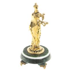 Статуэтка из бронзы &quot;Фемида&quot; на подставке из змеевика — 