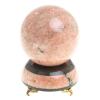 Шар Антистресс 10,5 см из розового мрамора на подставке фото 1 — 