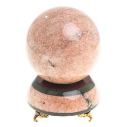 Шар Антистресс 10,5 см из розового мрамора на подставке — 