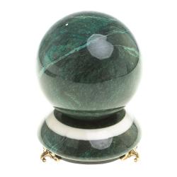 Настольный сувенир &quot;Шар Антистресс&quot; темно-зеленый змеевик 9,5 см — 