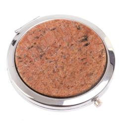 Зеркало круглое из камня пегматит цвет серебро — 