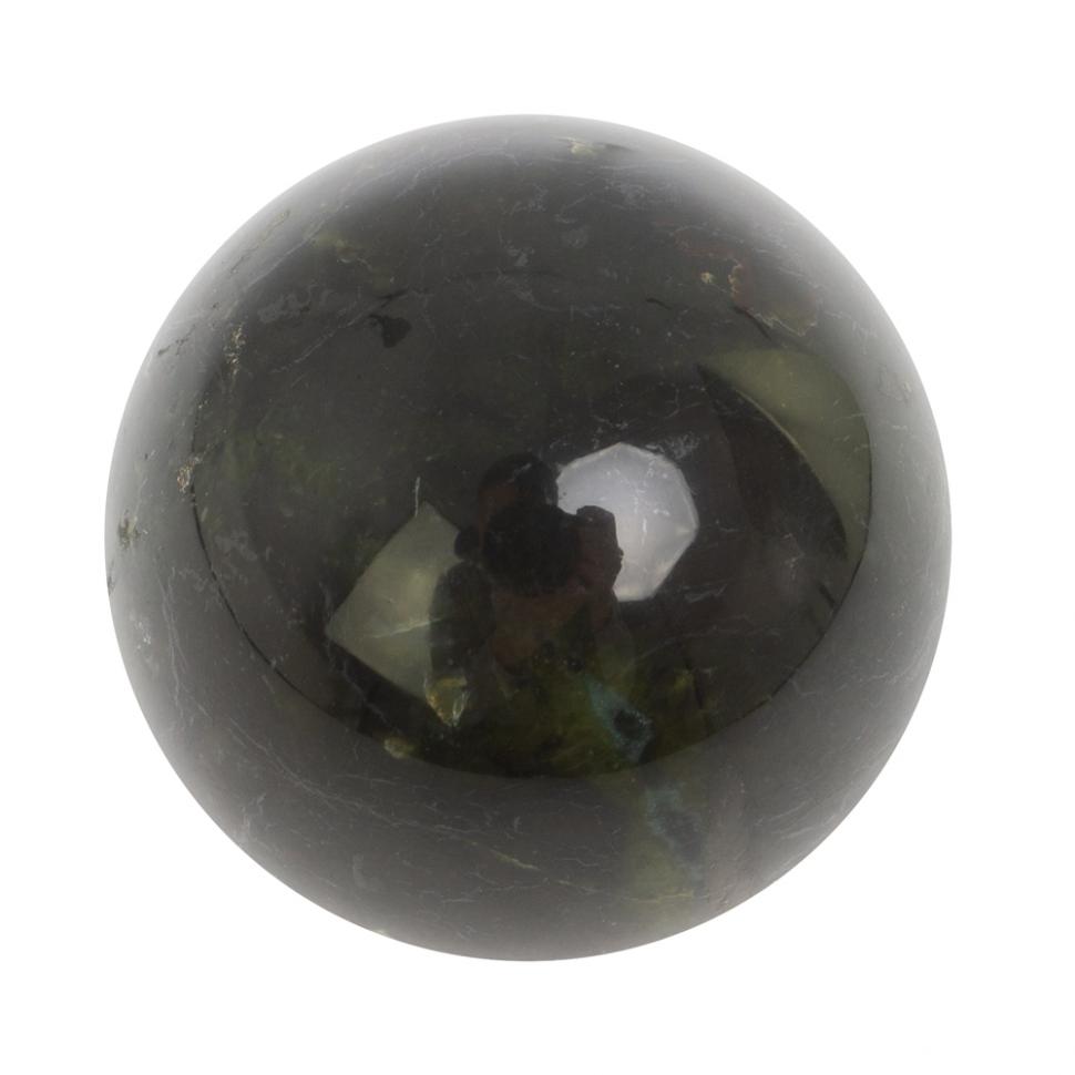 Шар из черного змеевика 3,5 см фото 1 — 