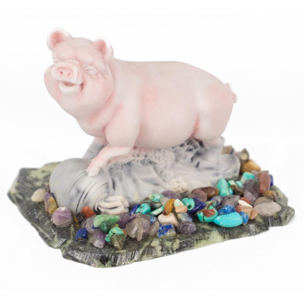 Сувенир "Свинка" из мрамолита фото 1 — 