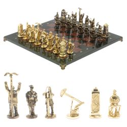 Шахматы подарочные &quot;Нефтяники&quot; 44х44 см лемезит змеевик — 