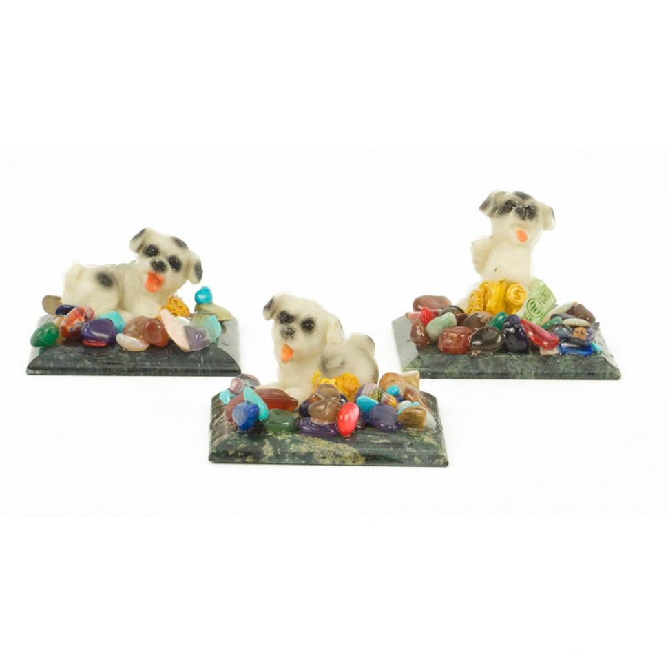 Сувенир "Собачка с пятнами" змеевик фото 1 — 