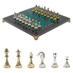 Шахматы турнирные &quot;Стаунтон&quot; из змеевика 28х28 см — 