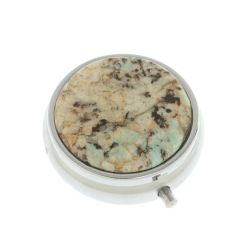 Таблетница на 3 отсека камень амазонит дымчатый кварц цвет серебро — 