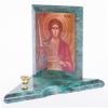 Икона с подсвечником Архангел Михаил малая змеевик 9,5х9,5х10 см фото 2 — 