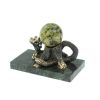 Статуэтка "Змея у пня" с шаром бронза змеевик фото 3 — 