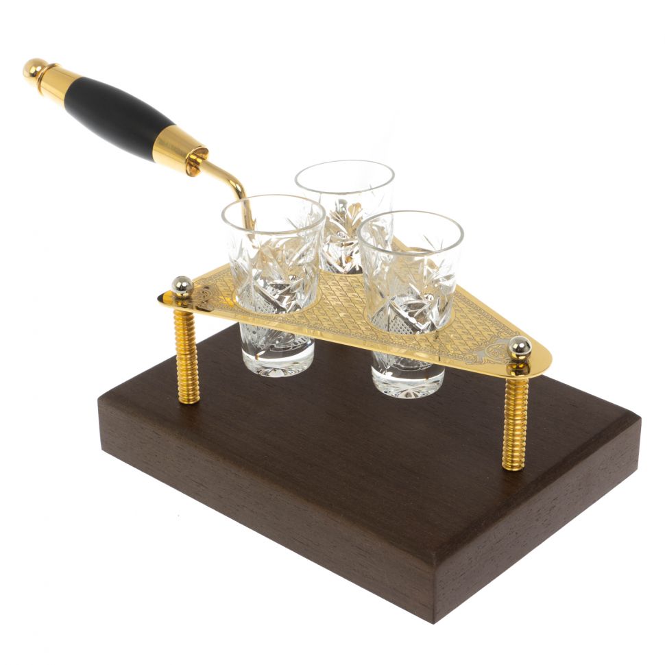 Водочный набор "Строительный мастерок" с тремя стопками Златоуст фото 1 — 