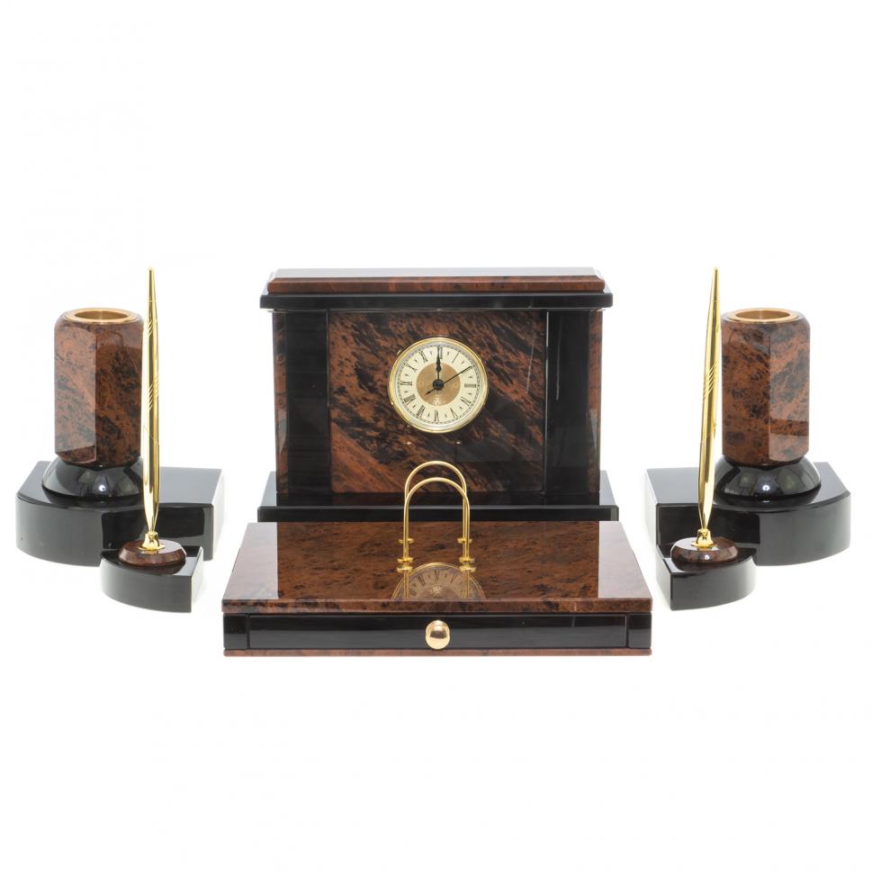 Письменный набор "Королевский" из обсидиана фото 1 — 