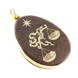 Брелок-кулон знак зодиака &quot;Весы&quot; камень обсидиан — 