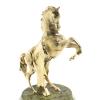 Статуэтка из бронзы "Конь на дыбах" на подставке из змеевика фото 2 — 
