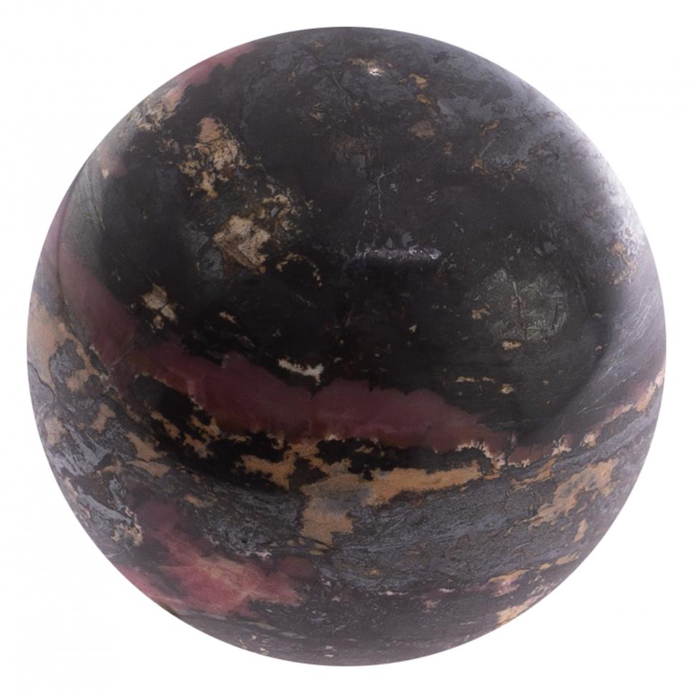 Шар из родонита 6,5 см фото 1 — 