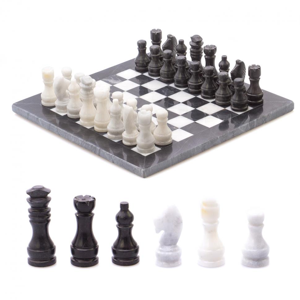 Шахматы из мрамора "Классические" доска 30х30 см фото 1 — 