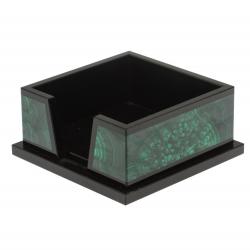 Лоток для бумаг &quot;Кубарик&quot; из камня малахит — 