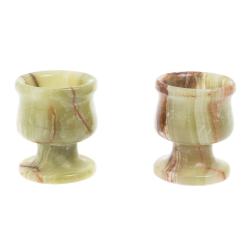 Набор рюмок из оникса 15 мл 2 шт в футляре 3,8х4,5 см (1,5х2) — 