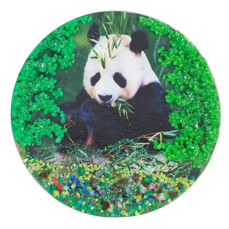 Магнит с рисунком "Панда" змеевик фото 1 — 