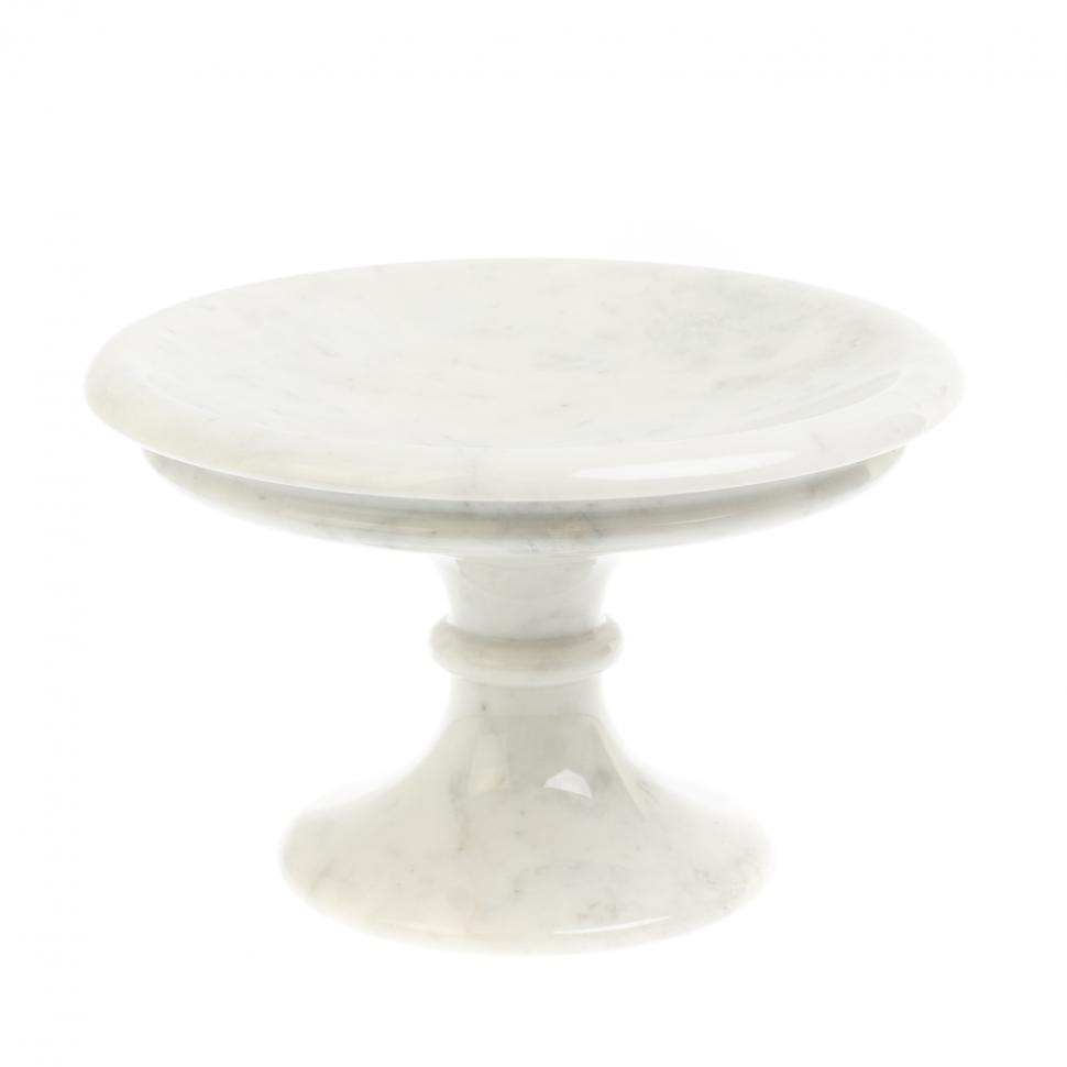 Ваза для фруктов из белого мрамора 24х24х15 см фото 1 — 