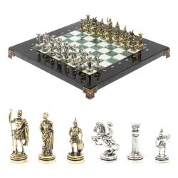 Шахматы турнирные &quot;Римские воины&quot; из мрамора и змеевика 28х28 см — 