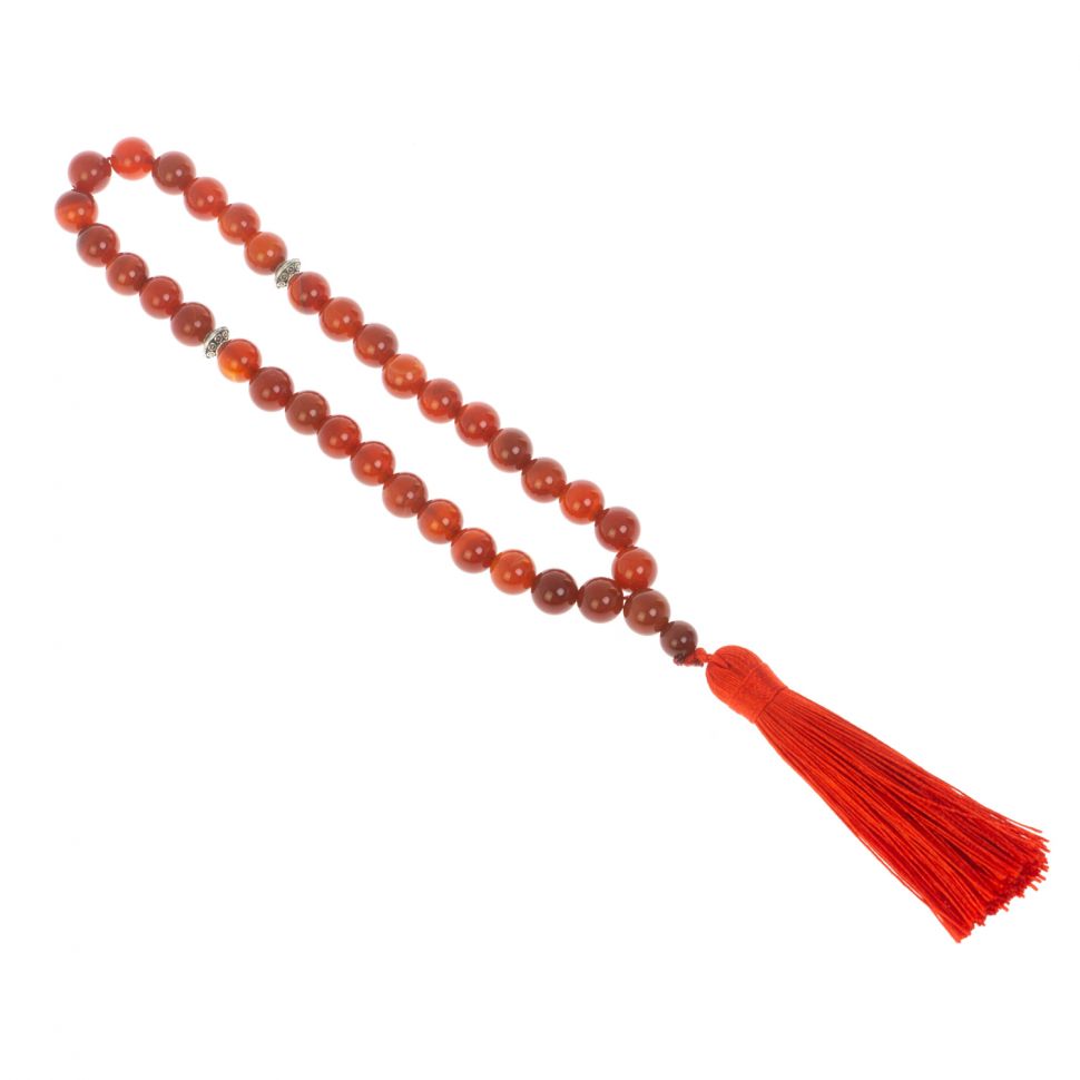 Четки из камня сердолик 35 бусин фото 1 — 