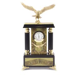 Каминные часы &quot;Парящий Орел&quot; камень офиокальцит бронзовое литье — 
