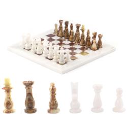 Шахматы из камня &quot;Школьные&quot; камень оникс мрамор 25х25 см — 