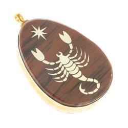 Брелок-кулон знак зодиака &quot;Скорпион&quot; камень обсидиан — 