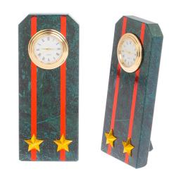 Подарочные часы &quot;Погон подполковник ВС&quot; камень змеевик — 
