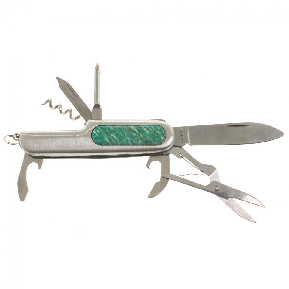Нож мультитул складной 7 в 1 с камнем амазонит фото 1 — 