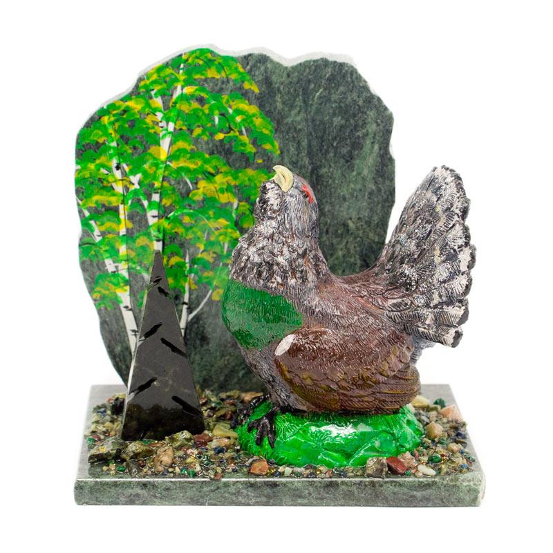 Сувенир "Глухарь в лесу" змеевик фото 1 — 