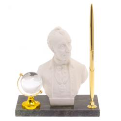 Подставка под ручку &quot;Бюст Суворова&quot; змеевик мраморная крошка — 