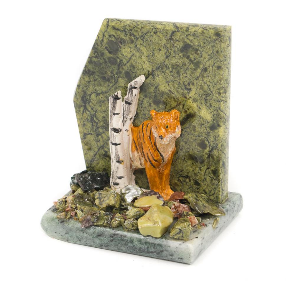 Сувенир "Тигр у скалы" змеевик фото 1 — 