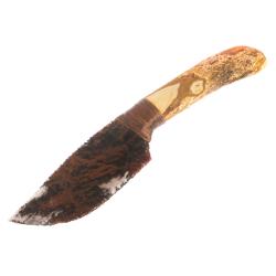 Нож каменный из обсидиана рукоять дерево 27х4,5х2,5 см — 