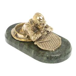 Статуэтка из бронзы &quot;Сантехник&quot; змеевик 19,5х10х9 см — 