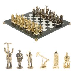 Шахматы подарочные &quot;Нефтяники&quot; 44х44 см мрамор змеевик — 