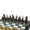 Шахматы из бронзы "Спарта" доска 40 х40 см мрамор / шабровский змеевик фото 3 — 