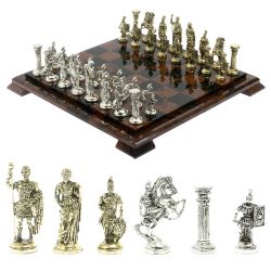 Шахматы &quot;Римские войны&quot; доска 40х40 см из обсидиана — 