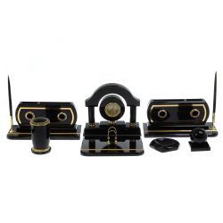 Настольный набор &quot;Арка&quot; из черного обсидина — 