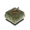 Шкатулка квадратная с ящерицей из змеевика 7,5х7,5х7 см фото 1 — 