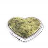 Зеркальце "Сердце" из змеевика цвет серебро фото 1 — 
