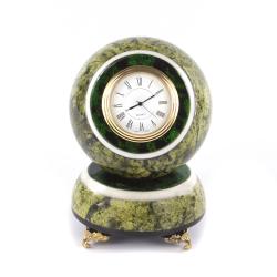 Подарочные часы &quot;Шар Антистресс&quot; из камня змеевик 11х11х14 см — 