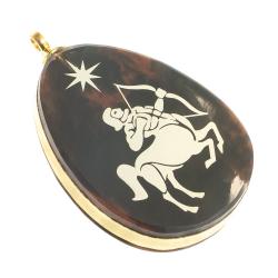 Брелок-кулон знак зодиака &quot;Стрелец&quot; камень обсидиан — 