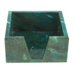 Лоток для бумаг &quot;Кубарик&quot; из темно-зеленого змеевика 11х11х5 см — 