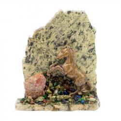 Сувенир &quot;Лошадка&quot; змеевик самоцветы — 