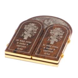 Икона складная &quot;10 заповедей&quot; арка большая камень обсидиан — 