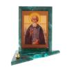 Икона с подсвечником Святой Сергий Радонежский средняя из змеевика 12х12х13 см фото 1 — 