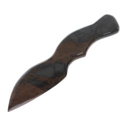 Нож декоративный из коричневого обсидиана 20,5х4х1 см — 