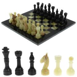 Настольные шахматы из оникса &quot;Поединок&quot; доска 30х30 см — 