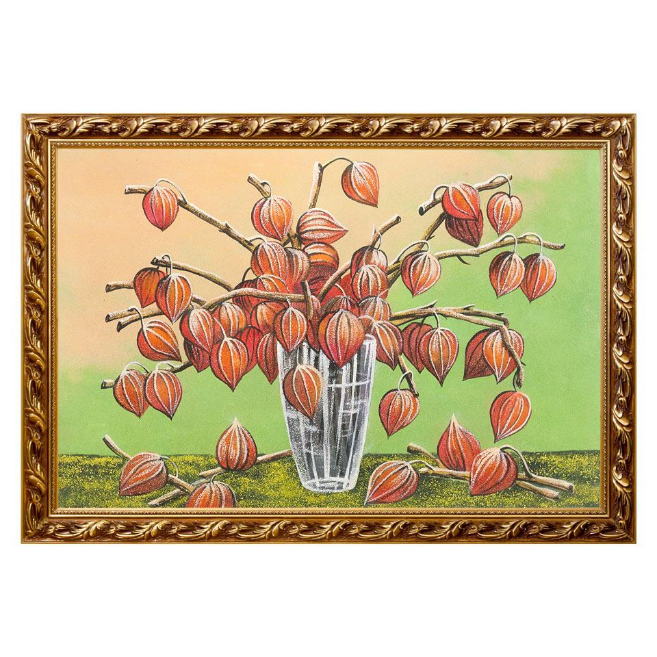 Натюрморт "Букет" багет 46х66 см, каменная крошка фото 1 — 